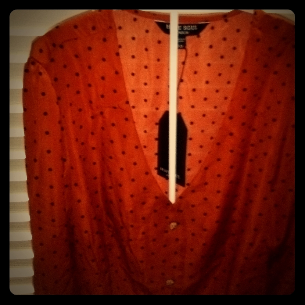 Tiny Dot Red Peplum Blouse US14-16